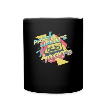 90er Neunziger Jahre retro Party Geschenk Kult 90 - Tasse einfarbig - Schwarz - Vorne