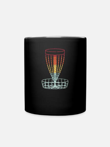 Disc Golf Retro Frolf Korb Scheibengolf Geschenk - Tasse einfarbig - Schwarz