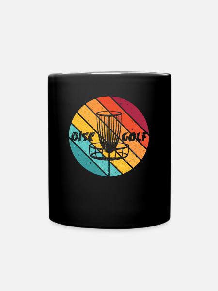Disc Golf Retro Frolf Korb Scheibengolf Geschenk - Tasse einfarbig - Schwarz