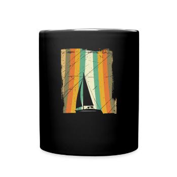 Segeln retro - Tasse einfarbig - Schwarz - Vorne
