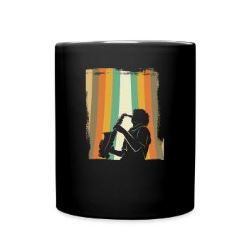 Saxophone rétro - Mug uni - noir - Devant