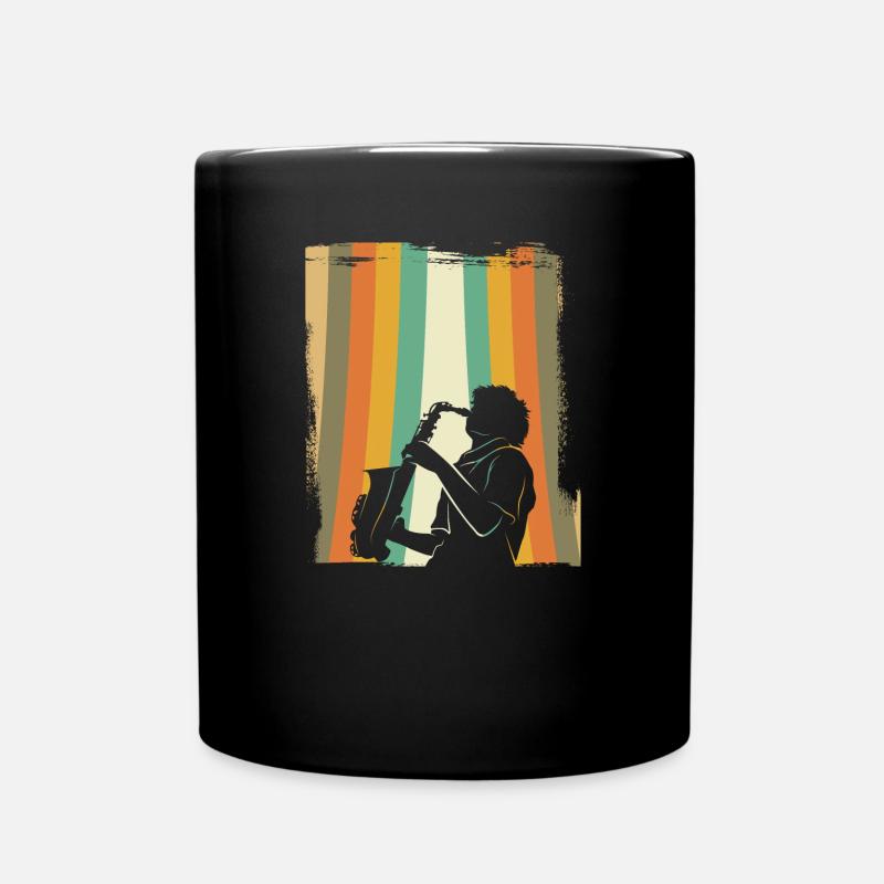 Saxophon retro - Tasse einfarbig - Schwarz