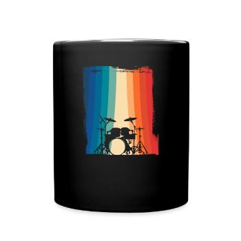 Bande rétro de cadeau d'instrument de batteur - Mug uni - noir - Devant