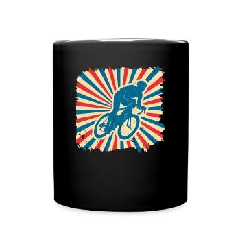 Roue de vélo vintage cadeau rétro balade à vélo - Mug uni - noir - Devant