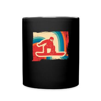 Snowboard cadeau de sport d'hiver snowboard retro - Mug uni - noir - Devant