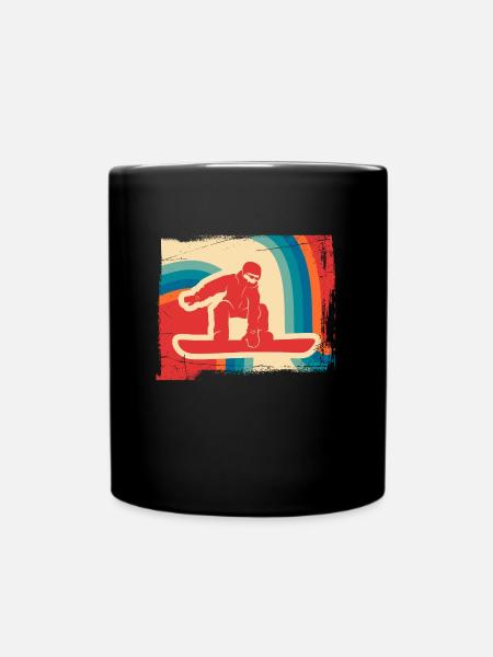 Snowboard Wintersport Geschenk Snowboarding retro - Tasse einfarbig - Schwarz