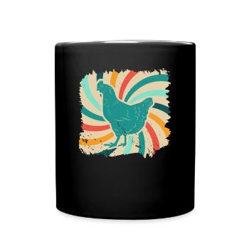 Chicken Chicken Farm Animal Gift retro Farmer - Full Colour Mug - black - Front