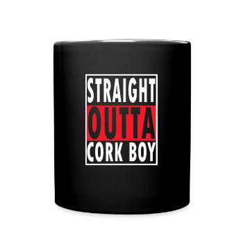 Funny Straight outta Cork Boy for Irish - Full Colour Mug - black - Front