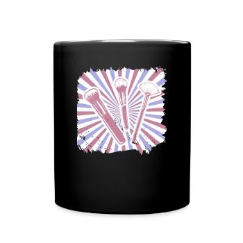Makeup Kosmetik Schminke Lippenstift Kosmetikerin - Tasse einfarbig - Schwarz - Vorne