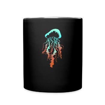 Méduse mer vie marine cadeau animal sous l'eau - Mug uni - noir - Devant