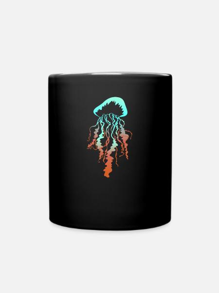 Jellyfish sea marine life gift animal under water - Full Colour Mug - black