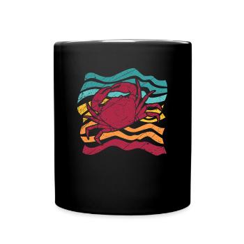 Cancer du crabe crustacés de mer cadeau animal marin - Mug uni - noir - Devant
