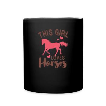 Horses ride horse gift rider horsewoman animal - Full Colour Mug - black - Front