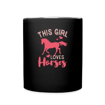 Horses ride horse gift rider horsewoman animal - Full Colour Mug - black - Front
