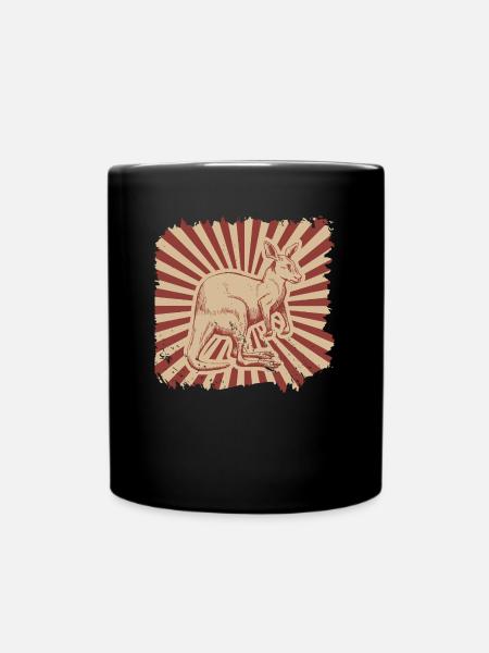 Känguru - Tasse einfarbig - Schwarz