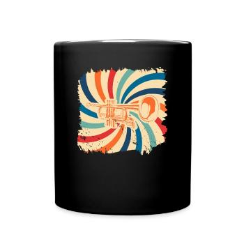 Trumpet Gift Orchestra Instrument Music Band - Full Colour Mug - black - Front