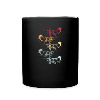 Trumpet Gift Orchestra Instrument Music Band - Full Colour Mug - black - Front