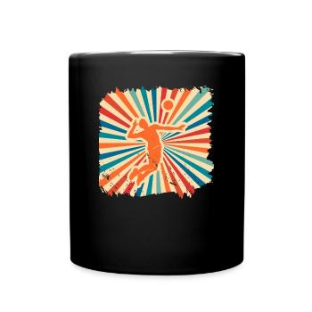 Volleyball Volleyballer Beachvolleyball Geschenk - Tasse einfarbig - Schwarz - Vorne