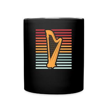 Harp instrument music gift musician harpist - Full Colour Mug - black - Front