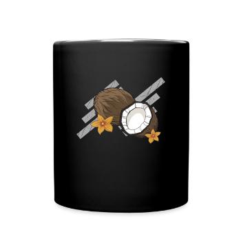Kokos Geschenk Kokosnuss Urlaub Karibik Sommer - Tasse einfarbig - Schwarz - Vorne