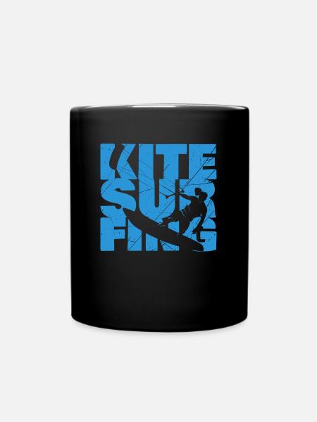 Kitesurfing kitesurfing kiteboarding gift surfing - Full Colour Mug - black