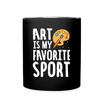L'art est mon cadeau de peintre Artsy mignon sport préféré - Mug uni - noir - Devant