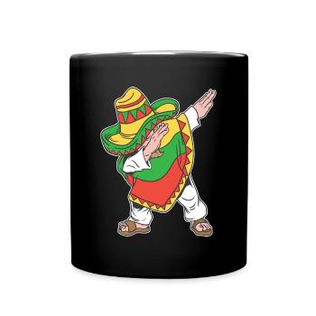 Tampon mexicain Poncho Cinco de Mayo Fiesta Gift - Mug uni - noir - Devant