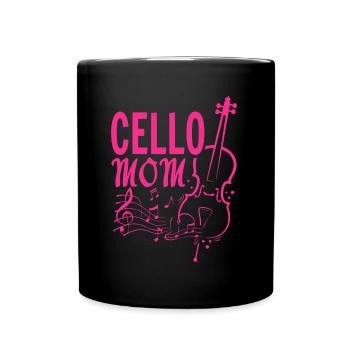 Violoncelle maman violoncelliste musicien musique mélodie amant cadeau - Mug uni - noir - Devant