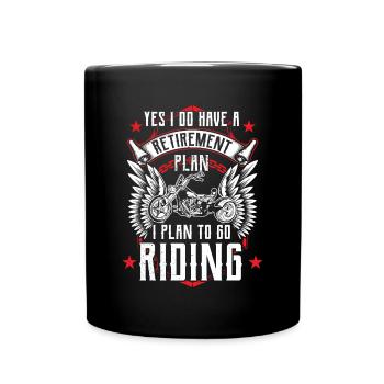 Retirement Gift For Biker Grandpa Dad & Husband - Full Colour Mug - black - Front