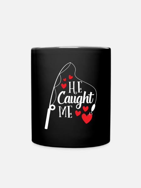 Fischen-Paar, das ich ihr Fischer-verheiratetes Geschenk hakte - Tasse einfarbig - Schwarz