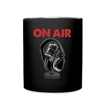 On Air Podcast Mikrofon Radio Show Host Musik DJ - Tasse einfarbig - Schwarz - Vorne