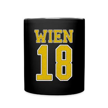 Österreich Wien 1180 Bezirk Währing Typografie - Tasse einfarbig - Schwarz - Vorne