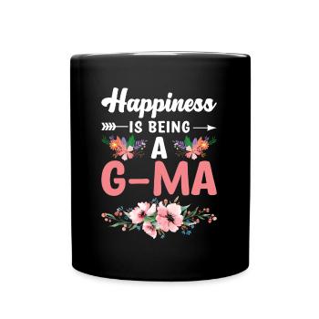 Happiness Is Being A G-Ma Floral Mothers Day Best - Full Colour Mug - black - Front