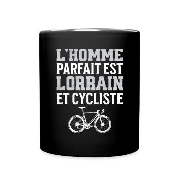 L'Homme Parfait Est Lorrain Cycliste - Mug uni - noir - Devant