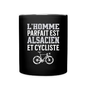 L'Homme Parfait Est Alsacien Cycliste - Mug uni - noir - Devant
