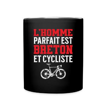 L'Homme Parfait Est Breton Cycliste - Mug uni - noir - Devant