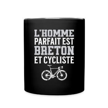 L'Homme Parfait Est Breton Cycliste - Mug uni - noir - Devant