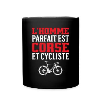L'Homme Parfait Est Corse Cycliste - Mug uni - noir - Devant