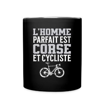 L'Homme Parfait Est Corse Cycliste - Mug uni - noir - Devant