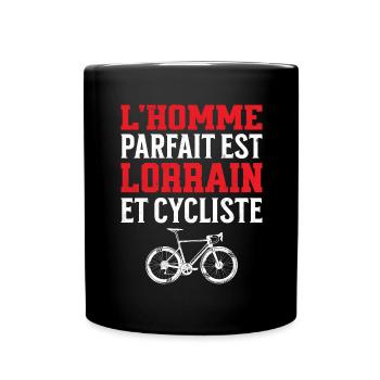 L'Homme Parfait Est Lorrain Cycliste - Mug uni - noir - Devant