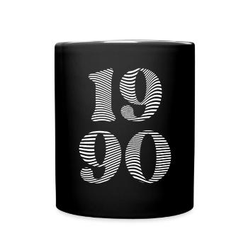 1990 - Minimalist design for the birthday - Full Colour Mug - black - Front