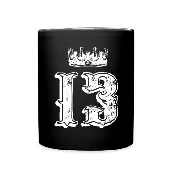 13 Couronne numérique - Mug uni - noir - Devant