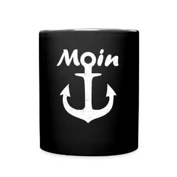 Moin - Tasse einfarbig - Schwarz - Vorne