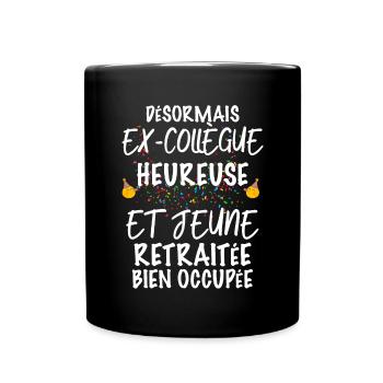 Collègue Cadeau Départ retraite Cadeau Femme - Mug uni - noir - Devant