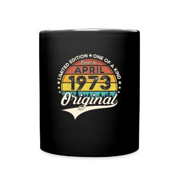 50e anniversaire homme April Né en 1973 Original - Mug uni - noir - Devant