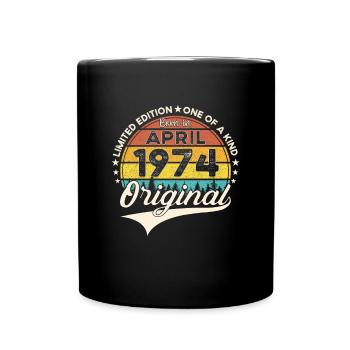 49th birthday man April Born 1974 Original - Full Colour Mug - black - Front
