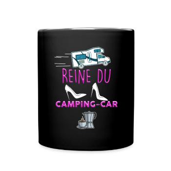 Camping-car Femme Reine Du Camping Cadeau - Mug uni - noir - Devant