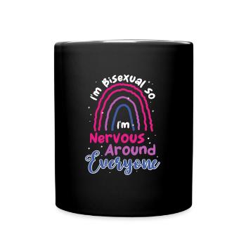 LGBTQ Pride Bisexual Nervous Around Everyone - Full Colour Mug - black - Front