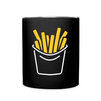 Pommes frites - Tasse einfarbig - Schwarz - Vorne