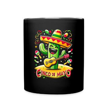 Cinco de Mayo Kaktus - Tasse einfarbig - Schwarz - Vorne
